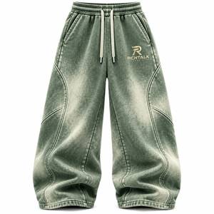 Men's Harem Pants <b>Elastic</b> <b>Waist</b> Drawstring Casual Midweight Polyester Sand Washed Sport <b>Trousers</b> - Product Image 4
