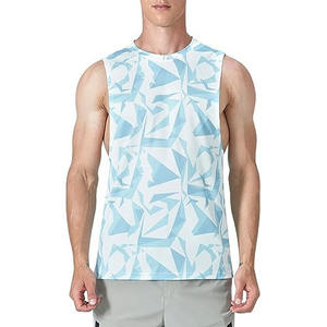 Camisetas sin mangas para hombre, diseño personalizado, sublimación, sin costuras, secado rápido, fitness, deportes, correr, camisetas sin mangas para hombre en venta - Product Image 4