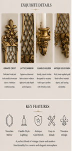 Traditional Brass Wall <b>Sconce</b> With Floral Design And Candle Holder Decorative Hanging <b>Light</b> Fixture - Product Image 4
