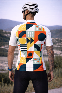 เสื้อจักรยานแบบไม่มีแขน ระบายอากาศ ป้องกันแบคทีเรีย พิมพ์ลายดิจิตอลชื่อทีม ดีไซน์เรขาคณิต โพลีเอสเตอร์ 100% สำหรับทุกเพศ รับผลิตแบบ OEM - Product Image 2