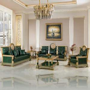 Juego de Sofás de Madera Tradicional Verde Clásico de Lujo en Oferta, Estilo Mandarín Oriental Europeo Real para Sala de Estar, Muebles de Indonesia - Product Image 4