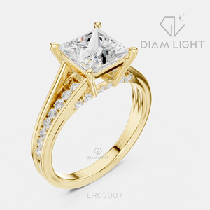 Bague de fiançailles en diamant de laboratoire taille princesse 2,15 carats en or blanc massif 14 carats, couleur F+, clarté VS+, bijoux fins pour femme, cadeau - Product Image 4