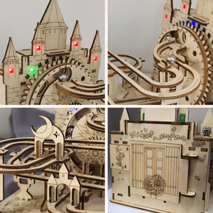 Puzzle 3D in Legno Elettrico Fatto a Mano, Kit Modello Pista per Biglie, Rompicapo Fai-da-Te, Regalo di Natale Senza Batteria - Product Image 6