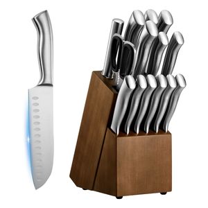 Set di 15 Coltelli da Cucina in Acciaio Inossidabile Tedesco ad Alto Contenuto di Carbonio con Affilatore, 67 Strati Damasco, Posacenere e Coltelli di Alta Qualità - Product Image 1