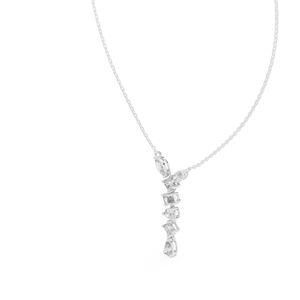 Pendentif en or jaune 14 carats avec émeraude marquise, princesse et diamant poire de laboratoire pour femme |   Vêtements de mariage |   Nouveau diamant cultivé - Product Image 5
