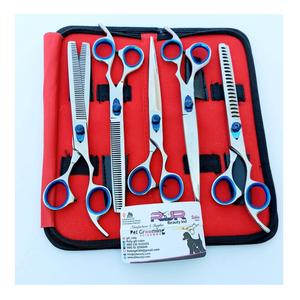 Juego de Tijeras Profesionales para Peluquería Canina de 4 Piezas y 7 Pulgadas, Multicolor, Antiestáticas, con Punta Suave, Hechas de Acero Inoxidable 6CR con Revestimiento de Titanio - Product Image 4