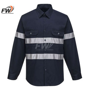 Camisa de trabajo reflectante de alta visibilidad, ligera, transpirable, con botones y manga larga para personal de almacén y mantenimiento, para hombre - Product Image 5