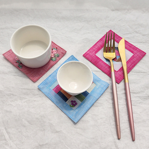 Posavasos coreano versátil de patchwork tradicional, mantel individual reutilizable de tela para tazas, té, cubiertos, decoración de comedor, regalos y souvenirs - Product Image 4