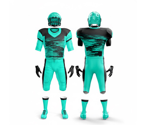 Uniforme de football américain personnalisé |   Ensemble de football avec maillot et pantalon |   Vêtements de sport en polyester respirant - Product Image 4