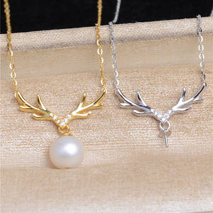 Base Vacía para Collar de Perlas, Plata S925, 8-10 mm, Diseño de Gota de Agua, 5597, Accesorios para Colgantes Personalizados - Product Image 1