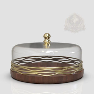 Caja de Pastel de Lujo Ecológica Personalizada con Tapa de Metal y Madera, Soporte Dorado para Exhibición de Postres, para Fiestas y Uso Doméstico, Palestina, Israel - Product Image 1