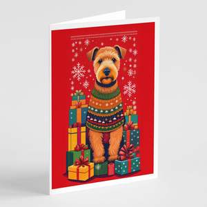 Lakeland Terrier Whimsical A7 tamaño 5x7 tarjetas de notas en blanco paquete 8 tarjetas de felicitación navideñas con sobres tarjetas en blanco - Product Image 1
