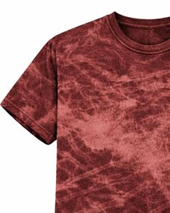 เสื้อยืดสีแดงสนิม ย้อมสีแบบไอซ์ คอกลม แขนสั้น ผ้าฝ้าย สไตล์ลำลอง สตรีทแวร์ วินเทจ ซักแบบพิเศษ รับผลิตตามสั่ง (OEM) ขายส่ง ผู้ผลิตเสื้อยืด - Product Image 5