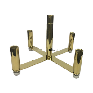 Candelabre conique en acier inoxydable de luxe, fabrication directe, élégant, forme haute, support pour bougie de Noël, décoration de table, décoration de la maison - Product Image 1