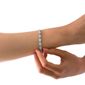 IGI Certified Lab Grown Diamond Tennis Bracelet Illusion Set Eternity Bracelet Birthstone Jewelry For Women 14K 18K <b>Solid</b> <b>Gold</b> - Product Image 4