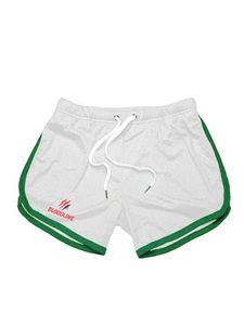 Shorts de sport tricotés pour homme BLOODLINE bleu marine à cordon de serrage, logo imprimé par transfert thermique, taille mi-haute, séchage rapide, décontractés - Product Image 6