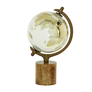Globo Terráqueo Decorativo de Metal Hecho a Mano para Sala de Estudio, Oficina y Hogar - Product Image 3