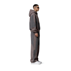 Ensemble de survêtement oversize bicolore premium pour homme – Sweat à capuche zippé et pantalon de jogging coupe décontractée – Style streetwear - Product Image 3