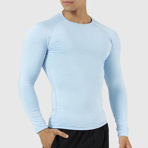 Chemises de compression personnalisées pour hommes grandes tailles, blanches et noires, manches longues, ajustées, respirantes, séchage rapide, vêtements de sport - Product Image 1