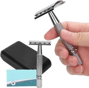 Cổ Điển Old Fashioned <span class=keywords><strong>Butterfly</strong></span> Kim Loại <span class=keywords><strong>Double</strong></span> <span class=keywords><strong>Edge</strong></span> Vít Mở An Toàn Nhựa Miễn Phí Bộ Dao Cạo Truyền Thống Cho Nam Giới Phụ Nữ Với - Product Image 3