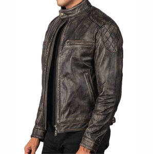 แจ็กเก็ตหนังสำหรับผู้ชายเสื้อแจ็คเก็ตหนังลำลองดีไซน์คลาสสิก - Product Image 3