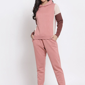 Sweat-shirt à capuche color block pour femme, manches longues, en mélange de coton tricoté, tenue décontractée d'automne - Product Image 6