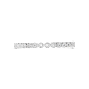 Pulsera de tenis de oro blanco de 18 quilates con diamantes cultivados en laboratorio, diseño geométrico de lujo, para mujer, joyería fina de diseñador con eslabones circulares. - Product Image 3