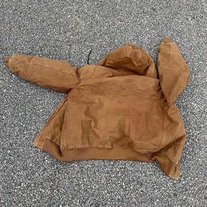 Sweat-shirt à capuche zippé en polaire marron pour homme, coupe classique, couleur unie, décontracté, pour l'automne - Product Image 3