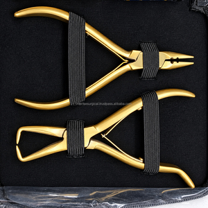 Kit d'outils professionnel pour extensions de cheveux en or : pinces micro-nano, pinces de retrait de liens, crochet, aiguille, ciseaux – Ensemble de salon professionnel - Product Image 2