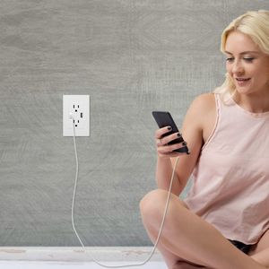 Dual 2.4A High Speed <b>USB</b> Wall Charger Duplex Smart Power Socket <b>Plug</b> US Standard <b>USB</b> Wall Outlet - Product Image 5