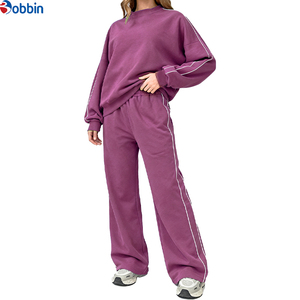 Conjunto Deportivo Personalizado con Logotipo, Conjunto de Chándal para Mujer, Ropa Deportiva de Manga Larga, Conjunto de 2 Piezas con Rayas para Gimnasio - Product Image 5