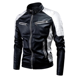 High Durable Biker Style <b>Men's</b> Leather <b>Jacket</b> Eco-Friendly Stand Collar Breathable Waterproof Stylish Winter <b>Jackets</b> For <b>Men</b> - Product Image 2