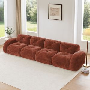Divano Imbottito Senza Struttura in Velluto Morbido 140 cm, Spugna ad Alta Densità 32D, Design Ergonomico, Nessun Montaggio Richiesto per Soggiorno - Product Image 1