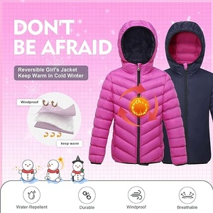Winter Waterproof Warm Padded Puffer <b>Jacket</b> Set for Girls/<b>Boys</b> Hooded Zipper Closure Cotton Down Coats and Bubble <b>Jacket</b> - Product Image 5