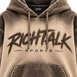 Sweat-shirt à capuche oversize pour homme, style streetwear, en coton French Terry, avec poche et logo sur le devant, décontracté pour l'hiver - Product Image 5