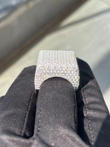 Anillo de Hombre de Plata 925 con Baño de Rodio, Estilo Hip Hop, con Incrustaciones de Moissanita y Diamantes Simulados, Anillo de Lujo para Boda, Anillo de Pinky - Product Image 3