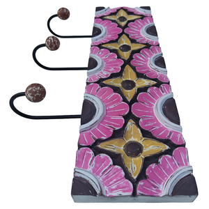 Smart Art Wood Carving Multi Painted <b>Wall</b> Hanging Decor 3 <b>Hooks</b> Wooden <b>Wall</b> Mount <b>Key</b> Hanger Engineered Wood Handmade <b>Key</b> Racks - Product Image 5