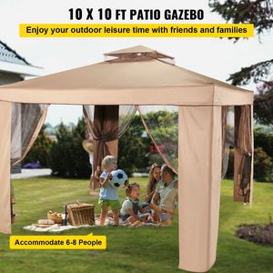 Grande Gazebo da Esterno 3x3 Metri con Tettoia, Tenda Portatile con Struttura in Acciaio per Giardino, Patio e Prato, con Spazio Ombreggiato per Feste - Product Image 2