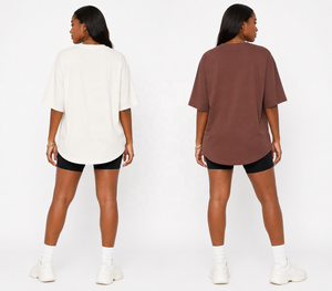 OEM/ODM Women's Loose Solid Oversized <b>Long</b> Breathable Short Sleeve Casual Pajama <b>Tops</b> Spring Summer Plus Size T-Shirt - Product Image 2