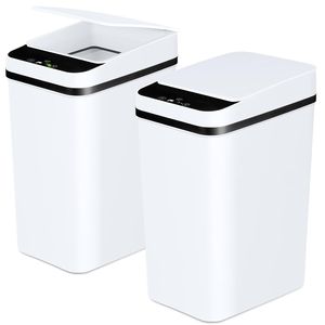 Set di 2 Pattumiere Elettriche Intelligenti da 8,3 Litri, Senza Contatto, con Sensore di Movimento Automatico, Piccole e Sottili, per Camera da Letto e Ufficio - Product Image 1
