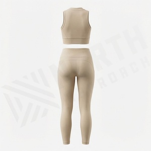 <b>Low</b> MOQ Fashion Suspenders <b>Bra</b> Two Piece Womens Yoga Set Gym Fitness Activewear Exercise Sports Apparel Garment Gear - Product Image 2