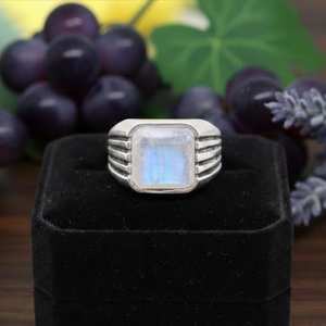 Rainbow Moonstone <b>Ring</b> 925 Sterling Silver Mens Handmade Gemstone Jewelry Statement <b>Ring</b> Gift For Him - Product Image 1
