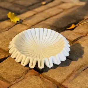 Bol d'hôtellerie de qualité, bol en pierre translucide poli, bol artisanal de luxe en marbre, centre de table, exportation - Product Image 4