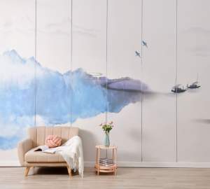 Revêtement mural continu SXP, peinture murale paysagère avec <span class=keywords><strong>motif</strong></span> continu, décoration murale artistique SXP pour l'intérieur - Product Image 6