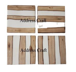 Creative Design Natural <b>Wood</b> and Resin Decorative Tea Coaster for Luxury Home Hotel Restaurant Tableware Mats and Pads Coasters - Product Image 1