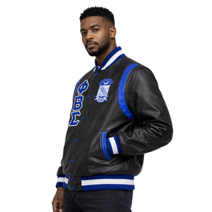 Veste universitaire entièrement en cuir Phi Beta Sigma, vêtements de fraternité grecque, style universitaire classique, artisanat et confort de qualité supérieure - Product Image 3