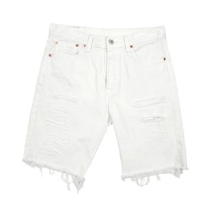 กางเกงยีนส์ขาสั้นผู้ชายทรงดิสเทรส คุณภาพสูง ผ้าฝ้ายระบายอากาศดี สไตล์ลำลอง แฟชั่นฤดูร้อน สตรีทแวร์ รับสกรีนโลโก้ - Product Image 5