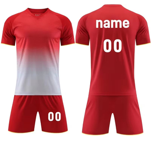 Uniforme de football pour hommes de haute qualité, impression par sublimation personnalisée, 100% polyester, léger, respirant, vêtements d'équipe sportive, noms personnalisés - Product Image 1