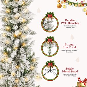 Árbol de Navidad Artificial Delgado Preiluminado de 2.3 m (7.5 pies) con Efecto de Nieve y 350 Luces Incandescentes - Product Image 5