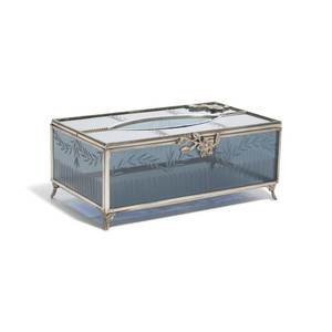 Luxury Decorative Glass Tissue <b>Box</b> Holder Silver Metal Frame <b>Vanity</b> Organizer Tissue Case Home Décor Gift Hotel Office Storage - Product Image 1